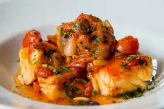 Baccala alla napoletana,patate e olive 2 porzioni
