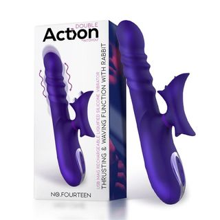 Vibrador con ondas y lenguas recargable