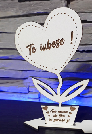 Floare gravata "Te iubesc"