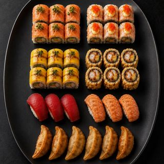 Combo Sushimore 30pzs mas 6 Gyozas  Pollo Fritas