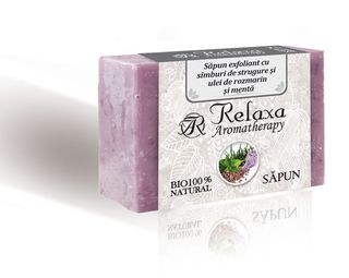 Sapun exfoliant cu samburi de strugure, ulei de rozmarin si mentă