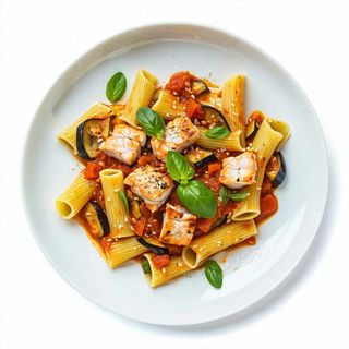 trofie con spada, melanzane e menta