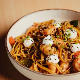 Wok de Gambones y verdura