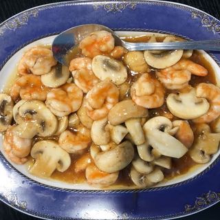 Gambas con champiñón
