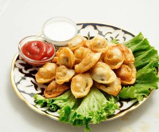 Пельмени жареные