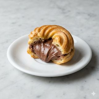 Zeppola farcita con crema al cioccolato