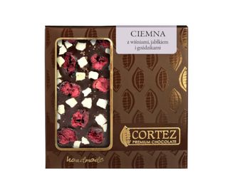CZEKOLADA CIEMNA Z WIŚNIAMI, JABŁKIEM I GOŹDZIKAMI 85G