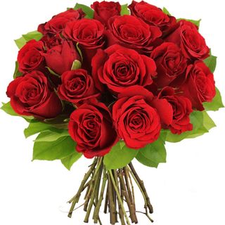 Bouquet 15 fleurs rouge avec emballage