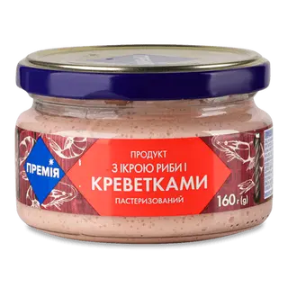 Продукт «Премія» з ікрою риби і креветками пастеризований (160г)