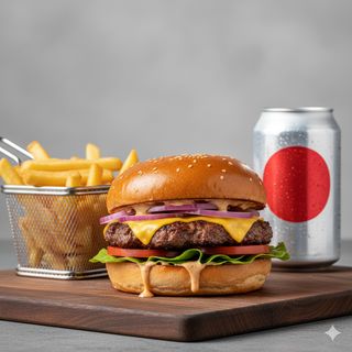 Smash Burger + Patatine + Bevanda