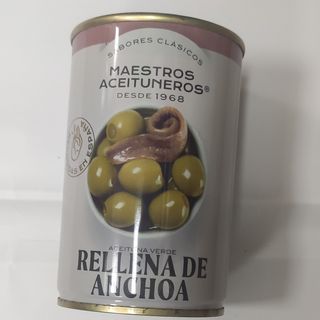 Bote aceitunas verdes sabor anchoa. 