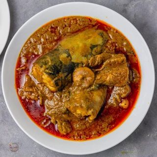 Banga soup + goatmeat