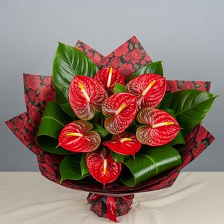Bouquet D’anthuriums Rouges