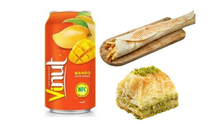 Kebab Rollo Amerykański + Napój Mango 330 ml + Baklava
