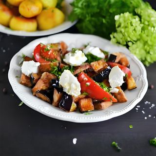 хрустящие баклажаны с помидорами и сыром