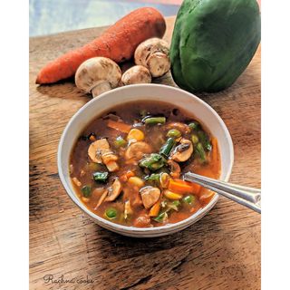 Hot and sour soup with vegetables