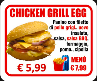 Chicken Grill Egg Menù