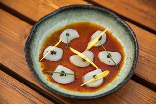 Scallop carpaccio with ponzu & caviar