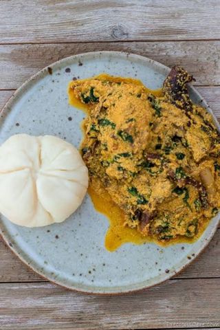 Regular Pounded Yam with Goat meat