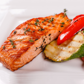 Філе сьомги на вогні з овочами(250г)