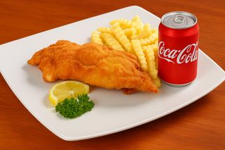 Menú filete empanado