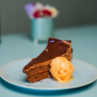 Fatia melhor bolo de chocolate do mundo