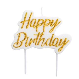 Vela Dourada Happy Birthday