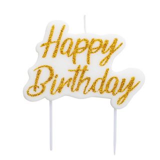 Vela Dourada Happy Birthday