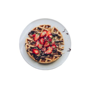 Gofre De Fresas Con Chocolate
