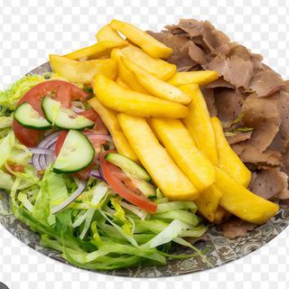 Plato kebab ternera y patatas o