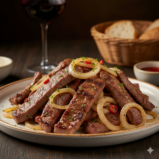 Tiras de Picanha com Cebola