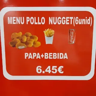 Menú De Nuggets De Pollo (6 Uds.)