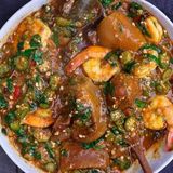 Okra Turkey Plus: Okra + Turkey + Beef + Kpomo + Pounded Yam 