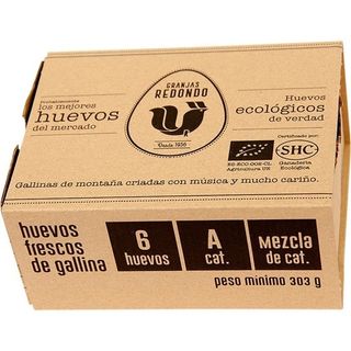 REDONDO HUEVOS ECOLOGICOS CARTON 6 UDS