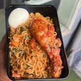 Chicken & sausage diced noodles with extra chicken& Egg