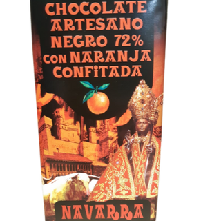 Chocolate Artesano negro 72% con naranja confitada