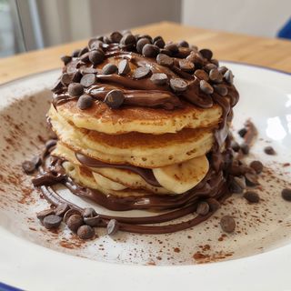 PANCAKES DE NUTELLA Y PLATANO