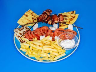 Souvlaki di pollo e pancetta