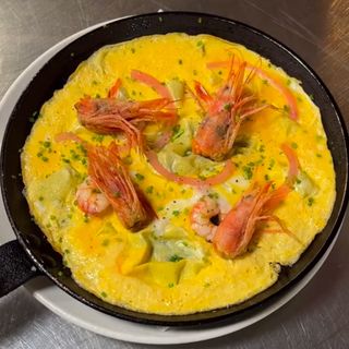 Tortilla Abierta De Gamba Roja