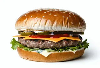 Menu 240 g cheese burger with drink