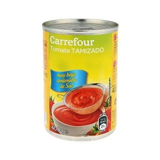 Tomate Tamizado Contenido Bajo De Sal Carrefour 400 Gr.