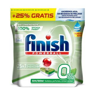 Lavavajillas Tabs 0% Finish 25+7 Uds