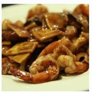 43. Gambas Con Bambú Y Setas