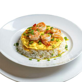 Arroz Con Tortilla De Gambas