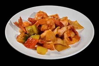 73 Gamberi con salsa piccante