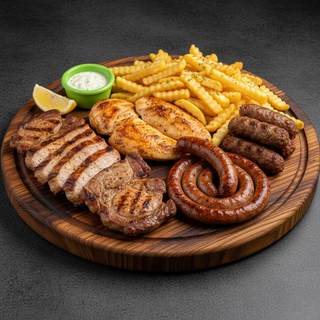 Meniu mix grill cu cartofi prajiti