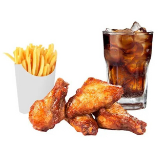 Menú alitas de pollo (5 uds.)