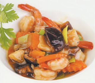 366. Gamberi funghi e bambù