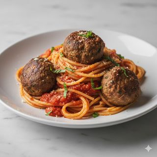 Spaguettis Con Albóndigas