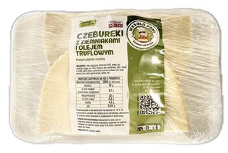 Czebureki z ziemniakami i olejem truflowym